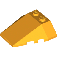 Lego Brick Wedged, Sloped 4 x 4 Triple, Stud Notches / Bright Light Orange