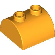 Lego Brick Curved 2 x 2, Two Top Studs / Bright Light Orange