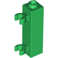 Lego Brick Special 1 x 1 x 3 with 2 Clips Vertical [Hollow Stud, Open O Clips] / Green