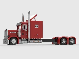 Peterbilt-379 Long size Semi-truck（low roof red color）