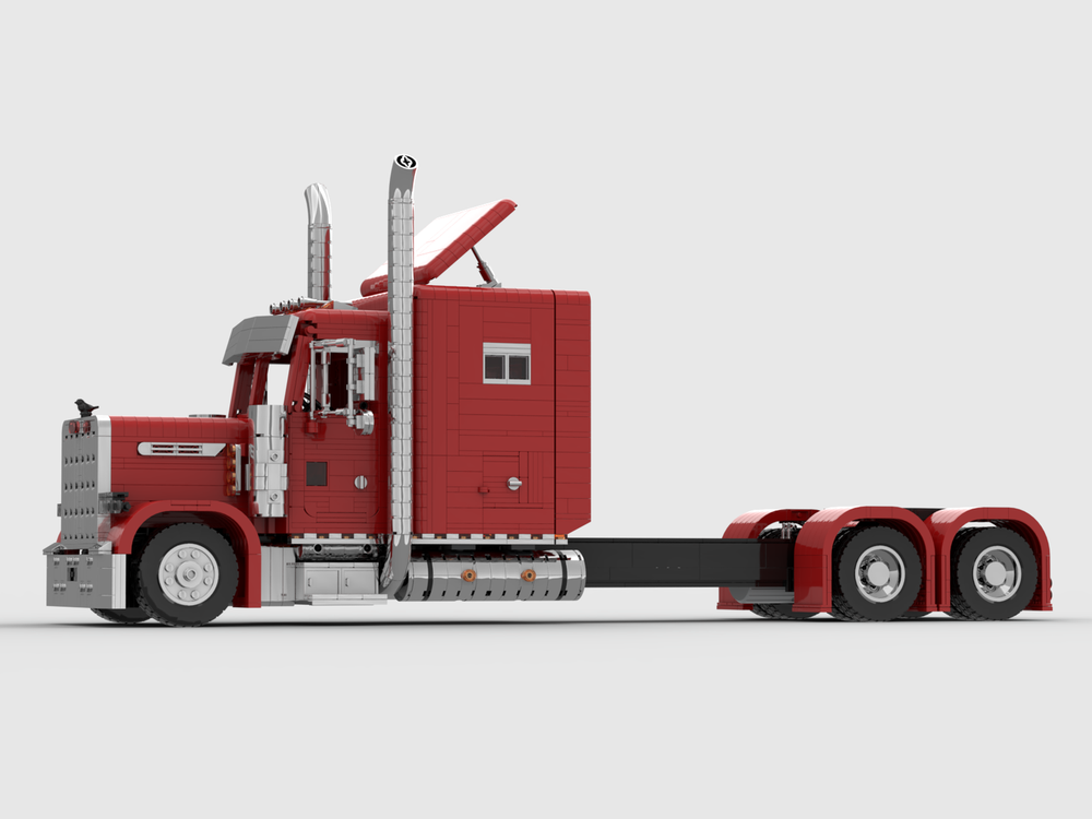Lego Peterbilt-379 Long size Semi-truck（low roof red color）