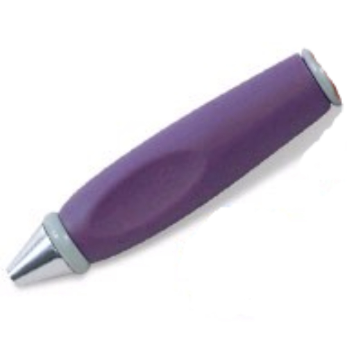 Lego Pen Body, with Chrome Tip, Light Gray Ends / Trans-Dark Blue