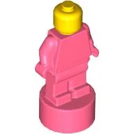 Minifig Trophy Statuette with Yellow Head Pattern / Coral