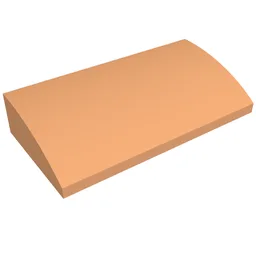 Brick Curved 2 x 4 x 2/3 No Studs, with Bottom Tubes / Nougat