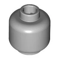Minifig Head [Plain] [Hollow Stud] / Light Bluish Gray
