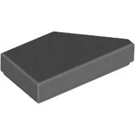 Tile 1 x 2 with Stud Notch Left / Dark Bluish Gray