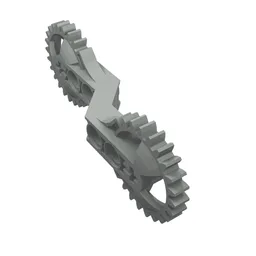 Technic Arm 1 x 7 x 3 with Gear Ends / Light Gray