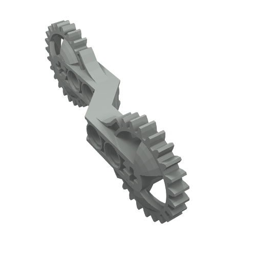 Lego Technic Arm 1 x 7 x 3 with Gear Ends / Light Gray