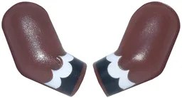 Arm, (Matching Left and Right) Pair with Black and White Scallop Cuffs Pattern / Reddish Brown