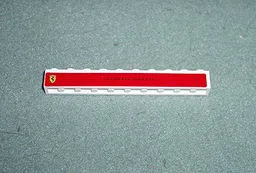 Brick 1 x 10 with Ferrari Logo Left and 'SCUDERIA FERRARI' Center Small Print Pattern on Both Sides (Stickers) - Set 8375
