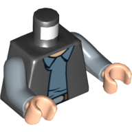 Lego Torso Rebel Scout Shirt and Vest, Sand Blue Arms, Light Nougat Hands / Black