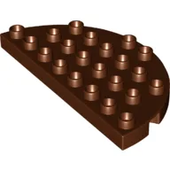 Duplo Plate Round 4 x 8 Semi-Circle / Reddish Brown