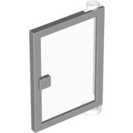 Lego Door 1 x 4 x 5 Right with Trans-Clear Glass / Light Bluish Gray