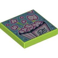 Tile 2 x 2 with Popcorn Print / Lime