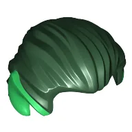 Hair Swept Back with Pointy Ears Green Print / Dark Green