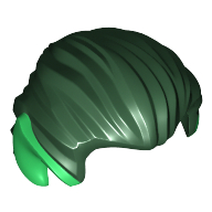 Lego Hair Swept Back with Pointy Ears Green Print