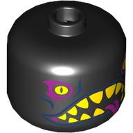 Lego Bigfig Head with Yellow Eyes, Dark Pink Eyeshadow, Yellow Teeth, Tongue print