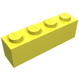 Brick 1 x 4 / Bright Light Yellow