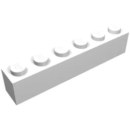 Brick 1 x 6 / White