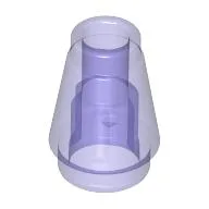 Cone 1 x 1 [Top Groove] / Trans-Purple