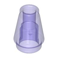 Lego Cone 1 x 1 [Top Groove] / Trans-Purple
