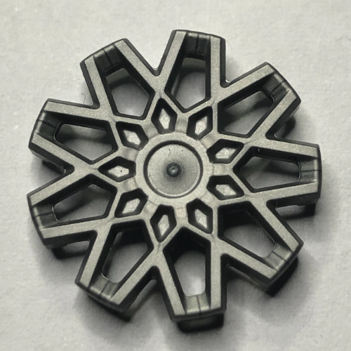 Lego Wheel Cover 9 Spoke, No Rim / Flat Silver