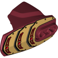 Lego Large Figure Limb Cover, Size 5, Armor with Ball Joint Socket with Gold Armor Print / Dark Red