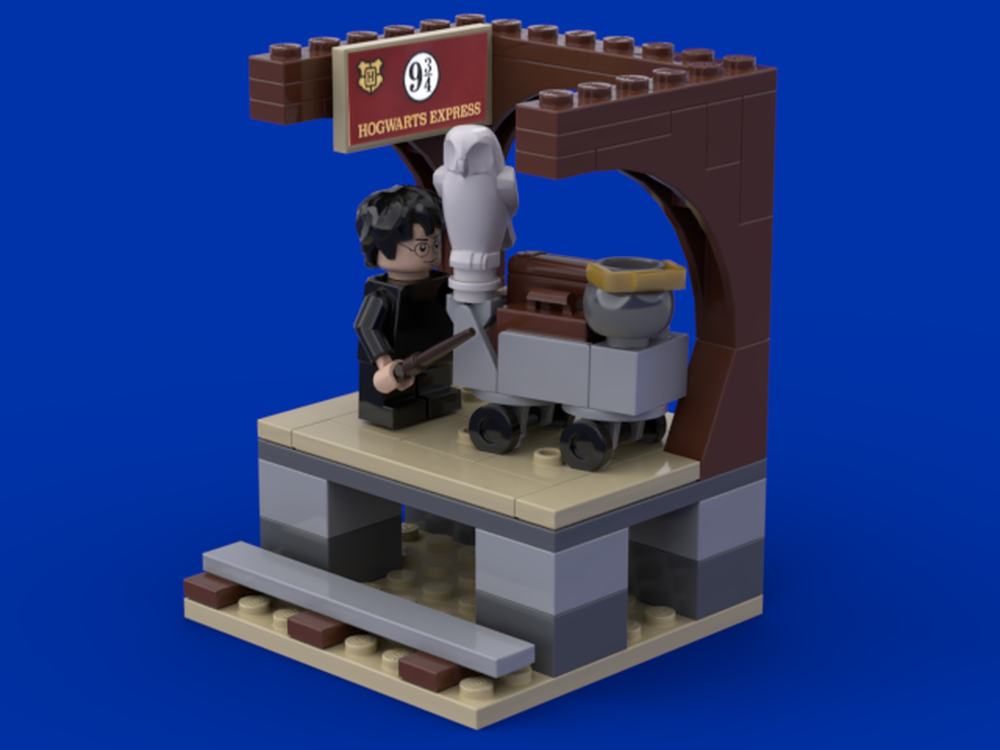Lego Harry on Platform 9 3/4 Mini display