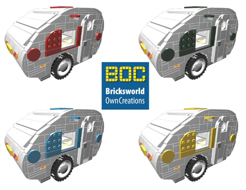 Lego MOC Download BOC-CV-B/G/R/Y Digital building manual Caravan Type Egg DarkAzure/Green/Red/Yellow for Creator set 10220, 10252, 10242 and 10271