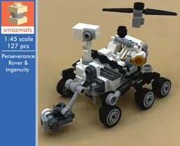 Perseverance rover and Ingenuity [Minifig/1:45 scale]