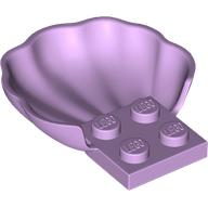 Lego Animal Body Part, Clam / Scallop Half Shell with 4 Studs / Lavender