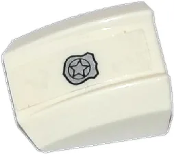 Slope, Curved 2 x 2 Lip with Silver Police Badge Pattern (Sticker) - Set 60086