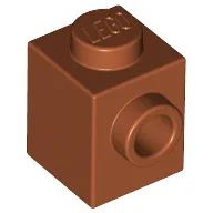 Brick Special 1 x 1 with Stud on 1 Side / Dark Orange