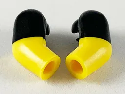 Arm, (Matching Left and Right) Pair with Molded Black Short Sleeves Pattern / Yellow