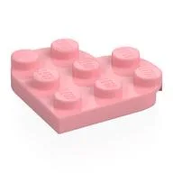 Plate Angled 3 x 3 with Heart Shape / Warm Pink