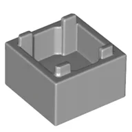 Container Box 2 x 2 x 1 Reinforced Bottom / Light Bluish Gray