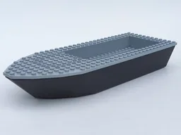 Boat, Hull Unitary 32 x 12 x 4, Base with Light Bluish Gray Boat Hull Unitary 32 x 12 x 4, Top (47859 / 47858)