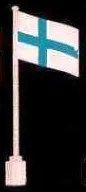 Flag on Flagpole with Finland Print
