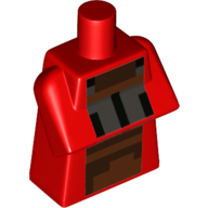 Lego Torso Special, Long with Folded Arms with Pixelated Black, Silver, and Copper Squares Print / Red