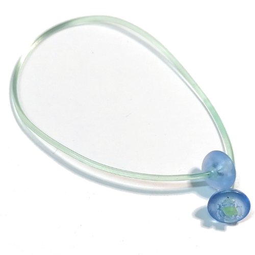 Lego Clikits Cord, Jelly String, 170mm, with Trans-Light Royal Blue Colored Caps / Trans-Very Lt Blue