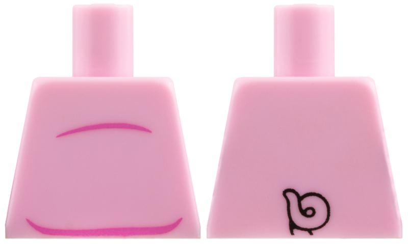 Lego Torso Stomach and Pig Tail on Reverse Pattern