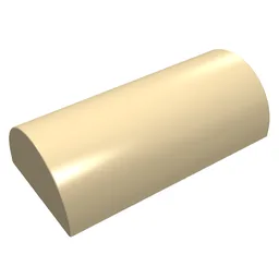 Brick Curved 2 x 4 Double, No Studs, without Groove / Tan