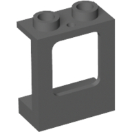 Lego Window 1 x 2 x 2 Plane, Hollow Studs, Single Hole Top and Bottom for Glass / Dark Bluish Gray