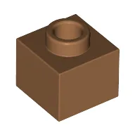Plate 1 x 1 x 2/3 with Open Stud / Medium Nougat