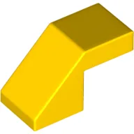 Brick Sloped 45° 2 x 1 with 2/3 Inverted Cutout and no stud / Yellow