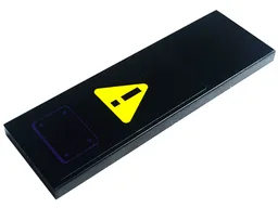 Tile 2 x 6 with Dark Purple Dots and Rectangle and Black Exclamation Mark on Yellow Warning Sign Triangle Pattern (Sticker) - Set 60339
