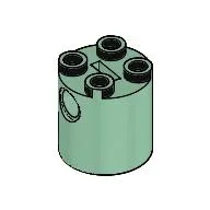 Brick Round 2 x 2 x 2 Robot Body, Axle Holder '+' Orientation / Sand Green