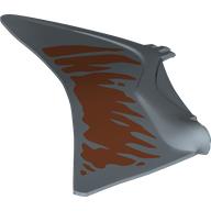 Lego Animal Body Part, Dinosaur, Quetzalcoatlus Wing, Left with Dark Orange Shapes print / Sand Blue