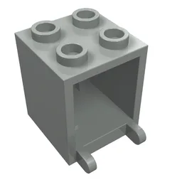 Box 2 x 2 x 2 [Hollow Studs] / Light Gray