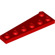 Lego Wedge Plate 6 x 2 Right / Red